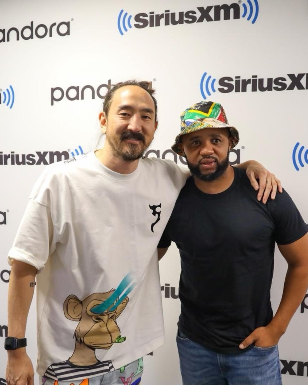 Sid Mali with Steve Aoki at SiriusXM